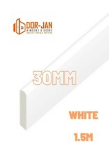 1.5m x 30mm White UPVC Plastic Trim Cloaking Fillet Window Bead COILED