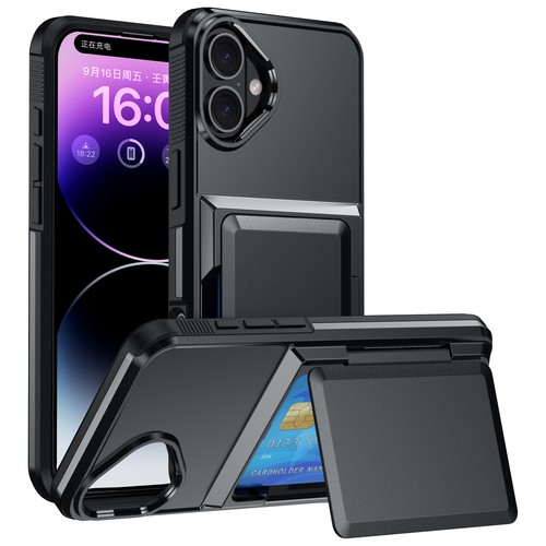 Für iPhone 16 15 16 Pro Max 14 13 12 Stoßfest Kreditkartenetui Wallet Case - Bild 14 von 19