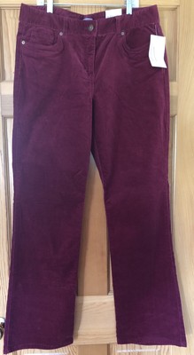 Laura Scott Woman s Corduroy Burgundy Pant Size 8 New