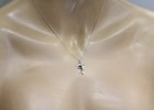 New 925 sterling silver .05ct SI1 blue diamond Mother Child Dolphin pendant 2.4g — photo 7
