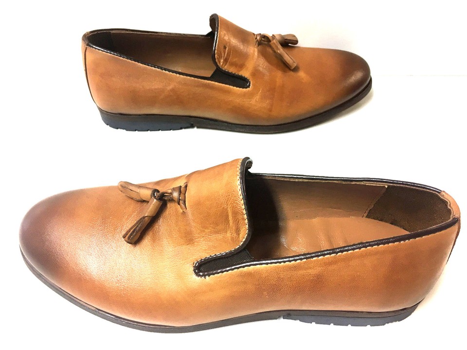 MOKKERS Pantofole Mocassino In Pelle Marrone Chiaro – Suola Rigida In Pelle, Con Lacci, Tacco Piatto – Taglia 42 1/3 EU (6-43) - 6