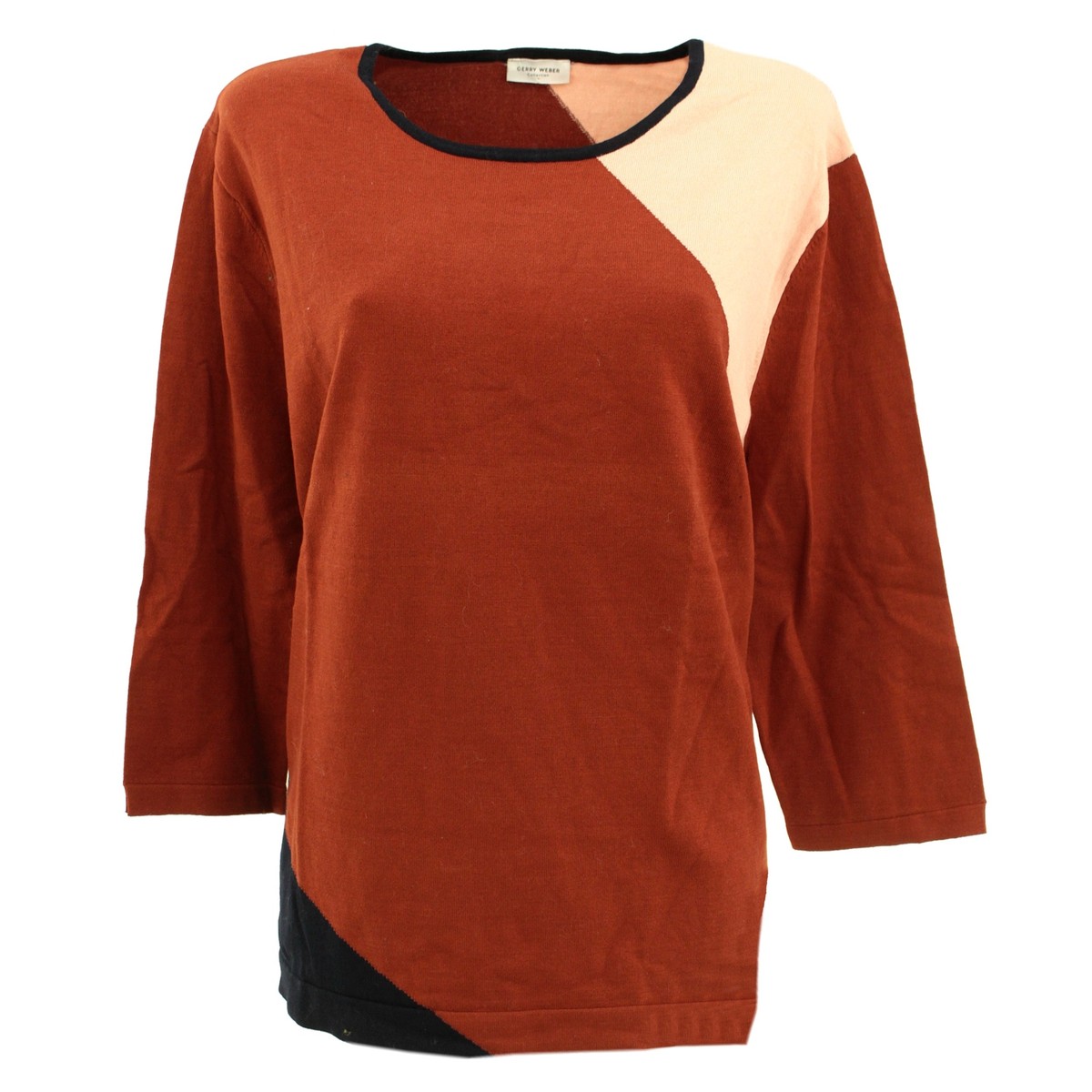 GERRY WEBER Damen 3/4 arm Pullover Pulli Shirt Rundhals Farbmix