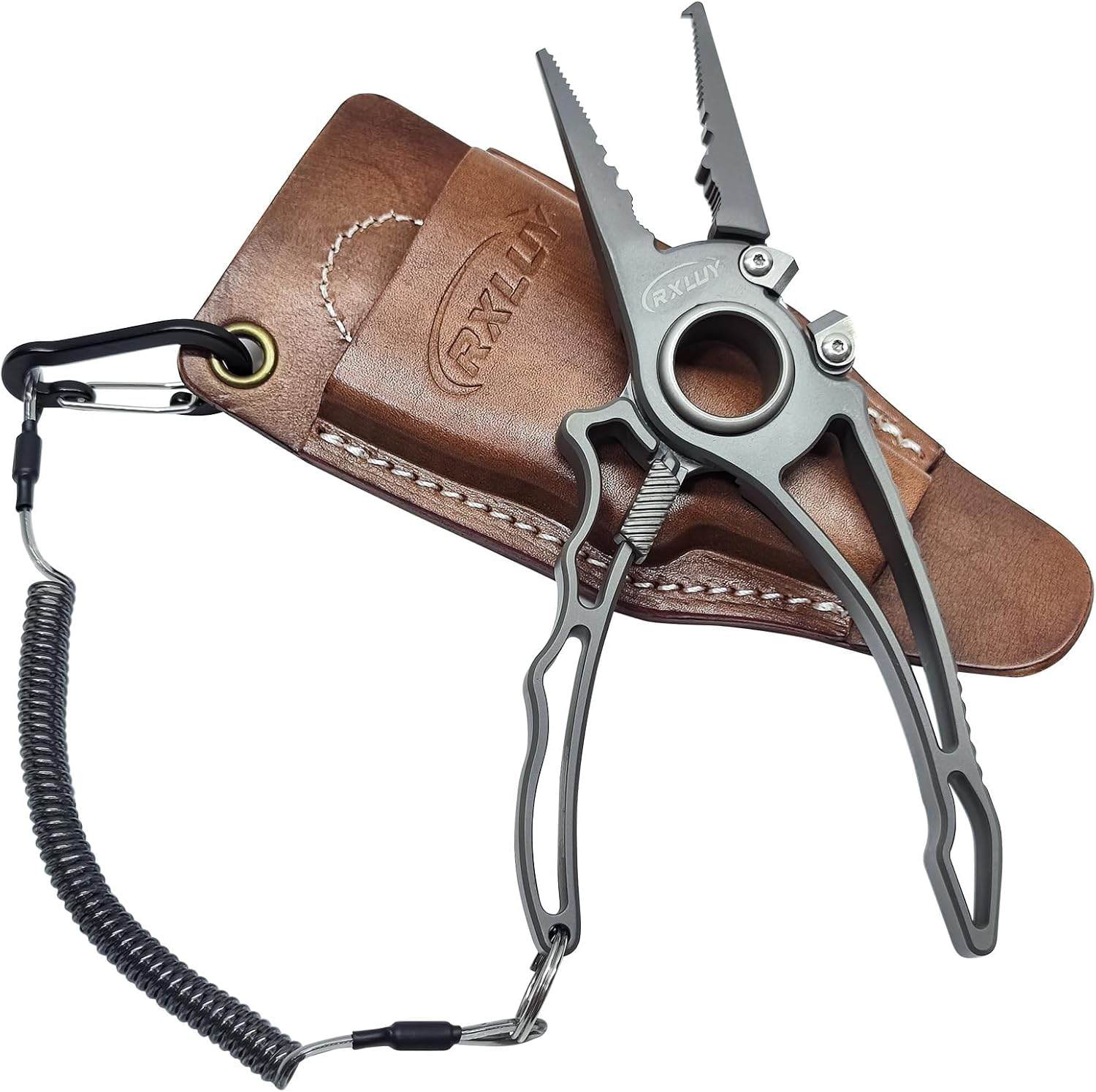 Titanium Fishing Pliers, Premium Saltwater Fishing Gear, Tungsten Cutters, Split