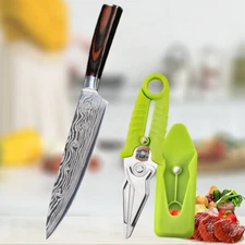 Kitchen Butcher Chef's Knife Damascus Boning Knives Meat Cleaver Poultry Scissor