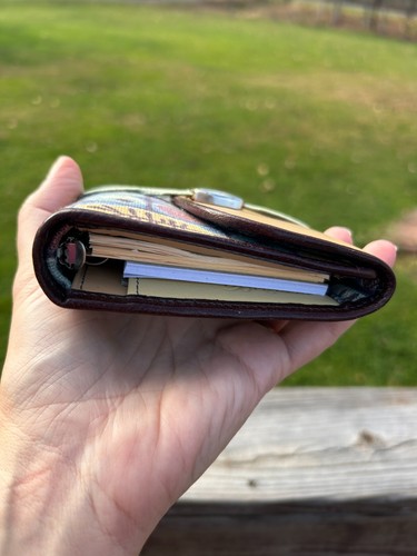 Brighton Encounter Elastic Close Address Book Wallet Notebook Brown Trim - Afbeelding 6 van 20