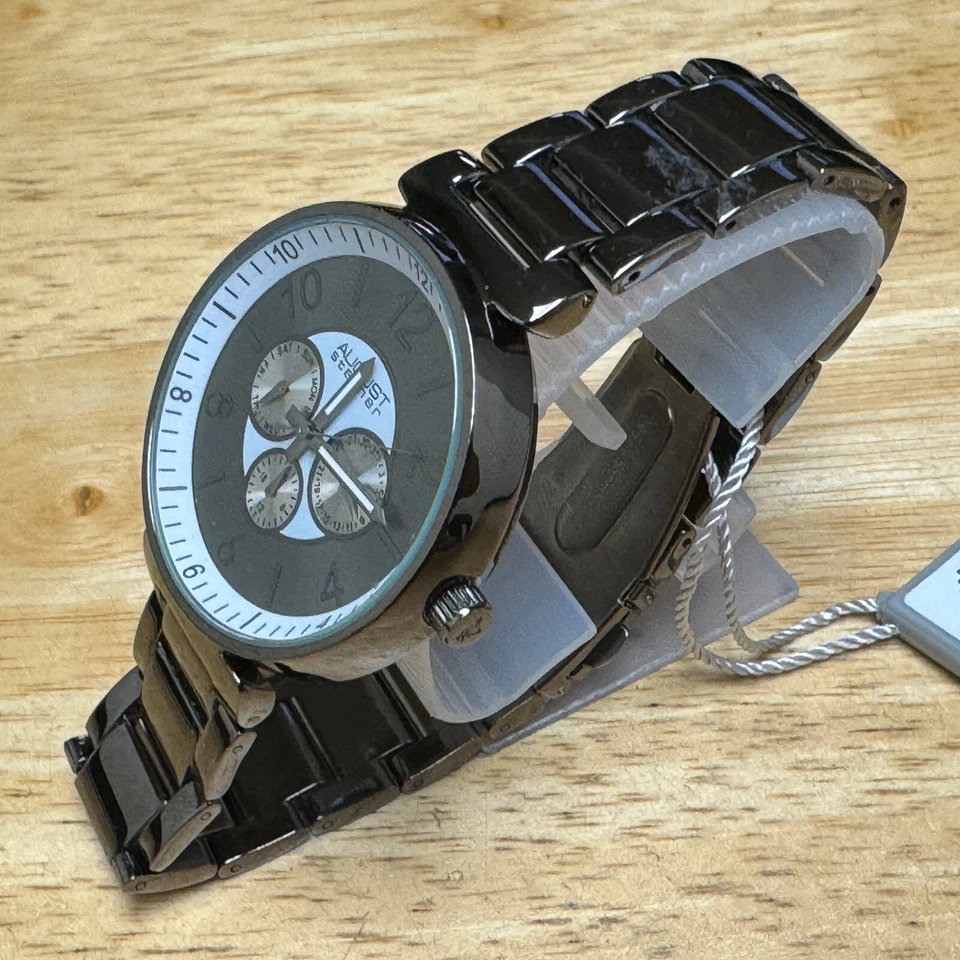 August Steiner Quartz Watch AS9102 Men Black White Day Date Analog New Battery - Image 4 of 4