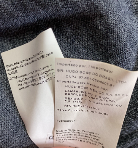 Hugo Boss Herren Gr. L grau extrafeine Merinowolle tailliert Henley Pullover ungetragen - Bild 2 von 13