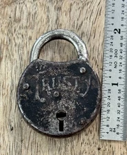 Vintage Old Small Reese Trusty Padlock Lock No Key