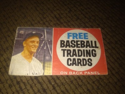 1961 Post - Roger Maris Hand Cut card box add panel 