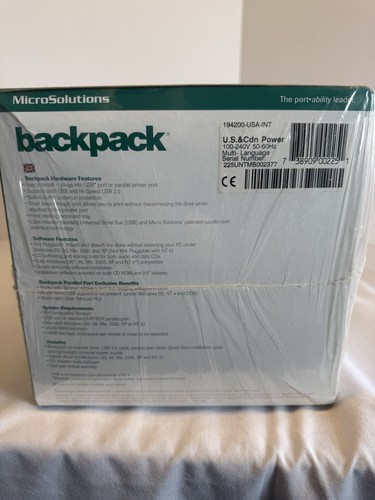 Factory Sealed PC World Backpack CD-Rewriter Micro Solutions NEW - Picture 7 of 8