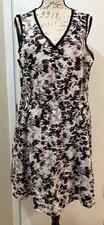 SIMPLY VERA WANG Dress Black White Abstract Sleeveless V Neck Elastic Waist XL