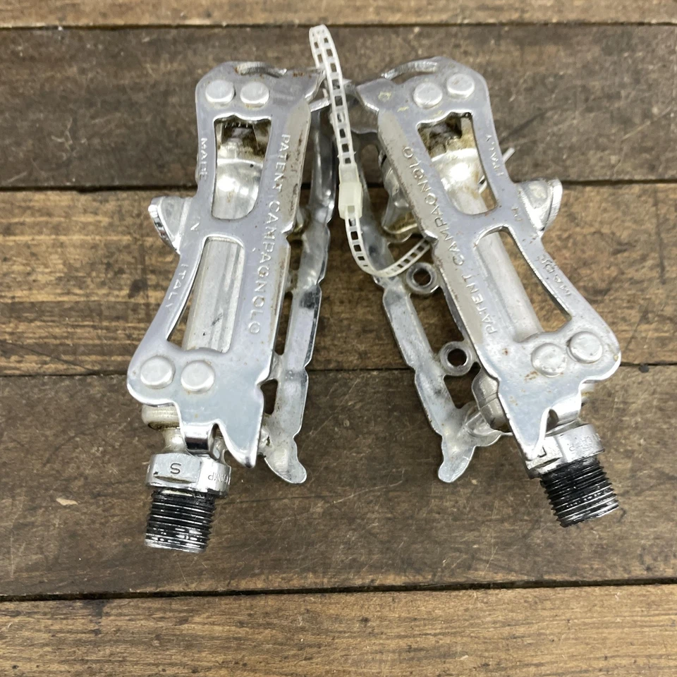 Par de pedales de bicicleta de carretera Campagnolo Record Quill de colección 9/16x20 hechos en Italia Foto 2 de 4