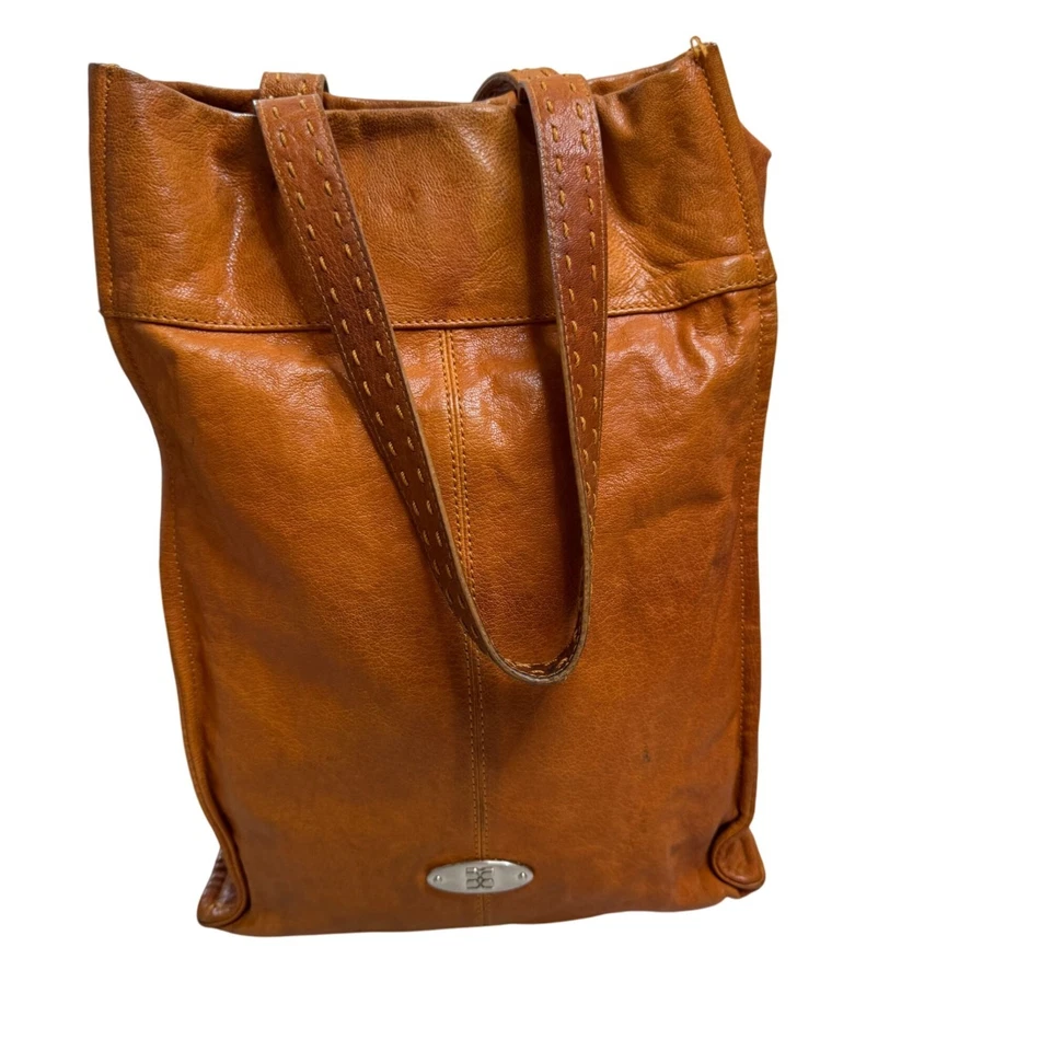 Bolso de Mano Vintage RETRO AÑOS 70 BCBG Maxazria Cuero Marrón HIPPIE BOHO Foto 4 de 4