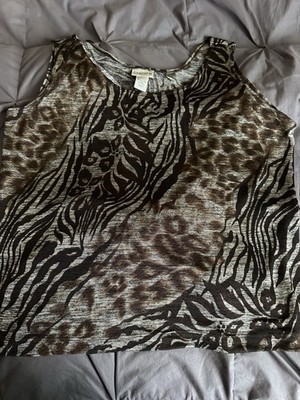 Chico's Leopard Tank Top/shell Size 3 (XL)