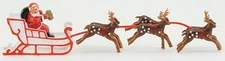 Dollhouse Miniature Santa Sleigh with Brown Reindeer