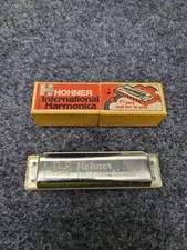 Vintage Hohner International Harmonica Key C Made in Brazil with Original Box
