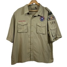 Boy Scouts of America Shirt Adult XXL Beige Short Sleeve 100 Years
