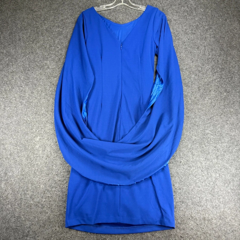 Midnight Velvet Royal Blue Long Bishop Sleeve Ruched Bodycon Dress - Image 3 of 4