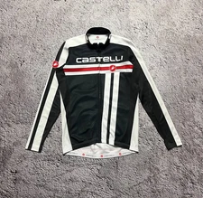 Castelli Cycling Jacket Long Sleeve L Black White Red Winter Thermal