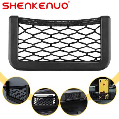 2*Car Interior Body Edge Black Elastic Net Storage Phone Holder Auto Accessories