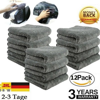 4-12Pack 1200GSM Auto Mikrofasertuch Poliertuch Trockentuch Microfaser 40cmx40cm