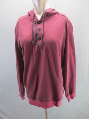 Adidas Size M Mens Bordo Cotton Blend Adicross Buttons Activewear Hoodie 291