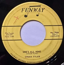 Chuck Tyler 45 Fenway 1950's ROCKABILLY She's all mine CHICAGO ROCKER ROCK