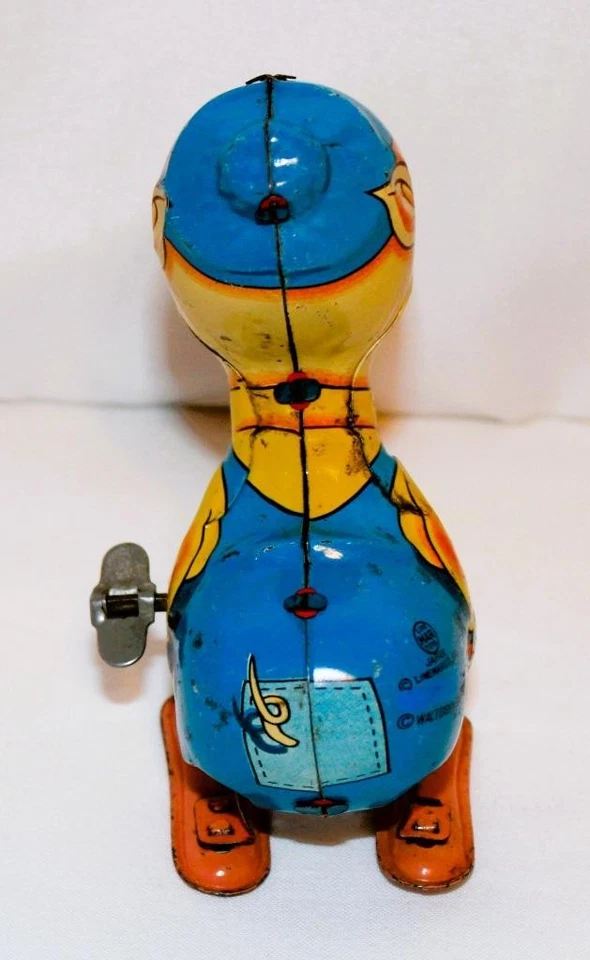 DISNEY 1961 PRACTICAL PIG "HOPPER" LINEMAR TIN WIND-UP TOY-WORKS - Image 4 of 4