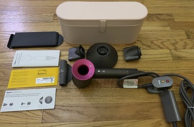 Dyson Supersonic Hair Dryer Iron/Fuchsia  + Case + Attachments | Mint |Free Ship