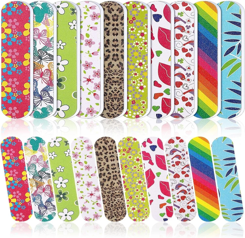 Paquete de 100 limas de uñas portátiles - tableros de esmeril de doble cara para el mejor cuidado de las uñas Foto 3 de 4