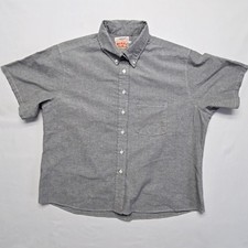 Vintage Red Kap Button Down Shirt Gray Short ...