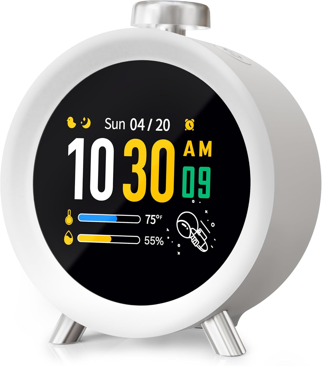 Heavy Sleeper Alarm Clock with Vibrating Bed Shaker and Colorful LCD Display for Deaf or Hard of Hearing-image