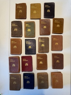 William Shakespeare 19 Miniature Gold Gilt Leather Bound Books Knickerbocker