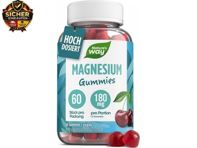 Magnesium Gummies hochdosiert - 180mg Magnesium für Kinder & Erwachsene aus 