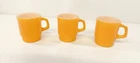 Vintage 3 Fire King Orange Stacking Coffee Mugs Anchor Hocking G7