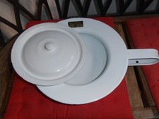 Emaille Nachttopf mit Deckel -Bettpfanne mit Deckel