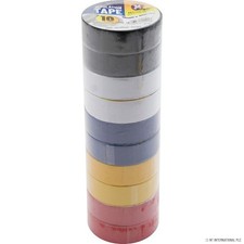 Insulation Tape 10 Pack Multi-Colour Electrical PVC Tape 19mm x 5m DIY Wiring