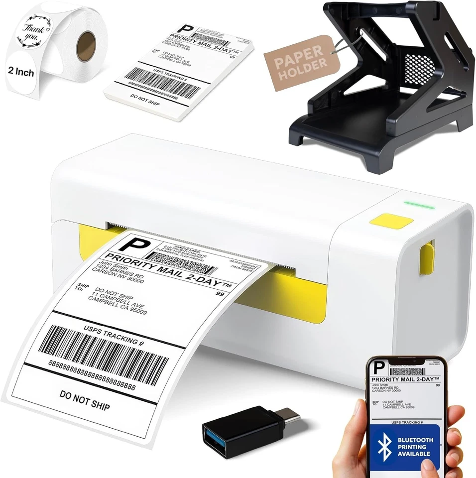 Thermal Bluetooth Shipping Label Printer 4x6 – Mac Windows Android iOS (Open Box - Image 3 of 4