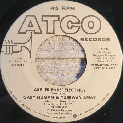 Gary Numan ''Are 'Friends' Electric (mono) / same (stereo)'' promo strong VG