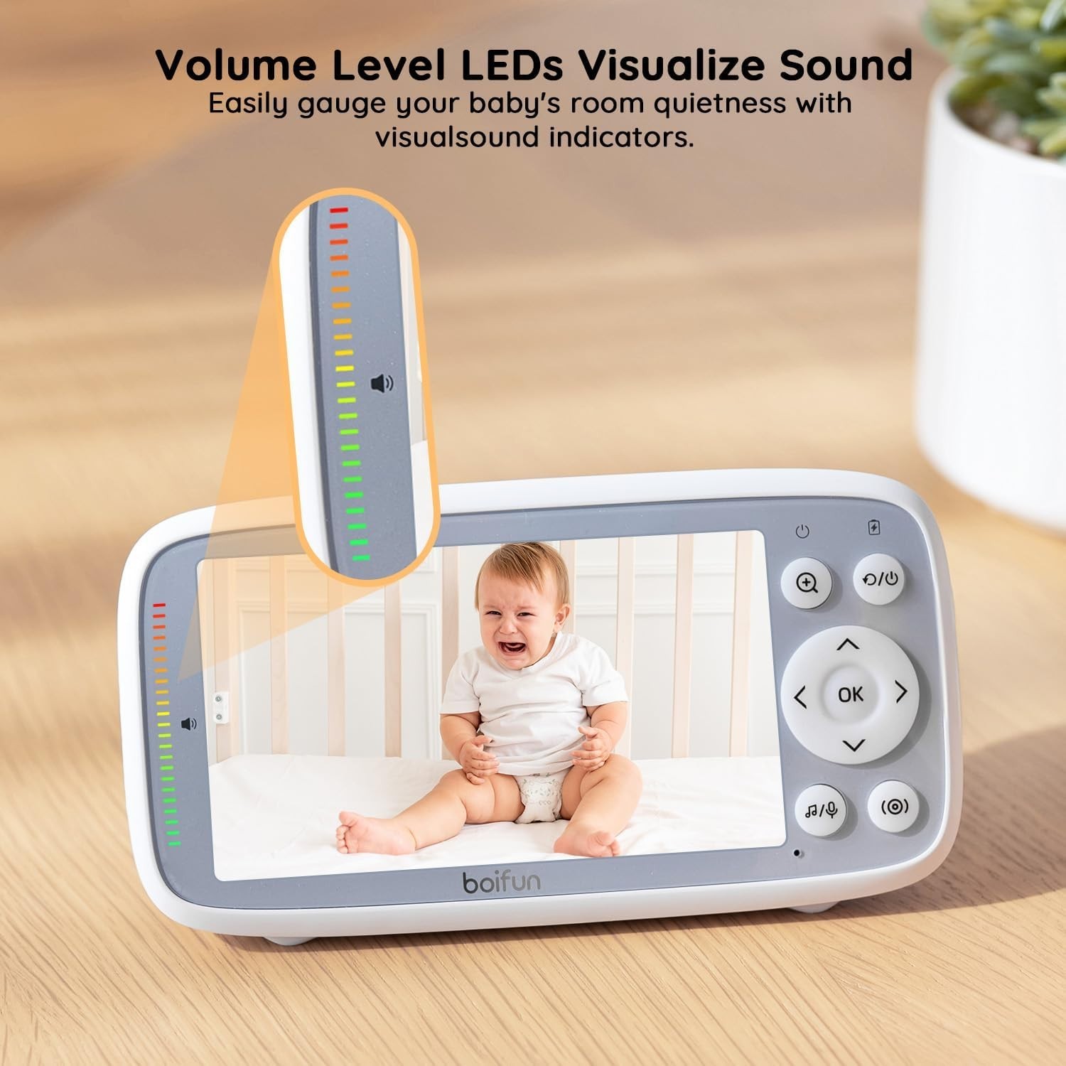 BOIFUN 2026 No WiFi Baby Monitor 4'' 720P Screen with Camera and Audio, 3X Zoom