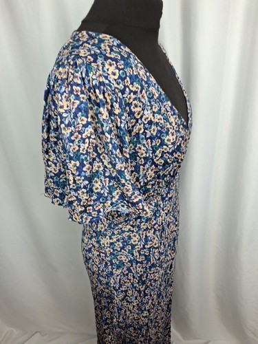 FOREVER NEW Martini Printed Dress Maxi Midi Blue UK14 Blue Short Sleeves L2305 - 第 10/11 張圖片