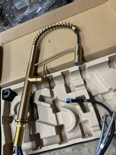 Signature Hardware SHXCEL107BG  Eiler Kitchen Faucet, Brushed Gold Pull Down - Picture 4 of 11