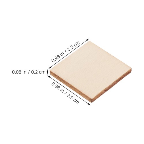  500 pezzi pezzi di legno quadrati non finiti: per artigianato fai da te fette di legno vuote per - Foto 6 di 12