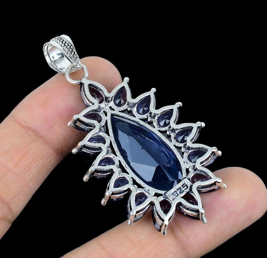 Tanzanite gemstone handmade 925 sterling silver jewelry pendant - Image 4 of 4