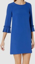 Tahari ASL Women's Blue Oragami Sleeve Shift Dress Size 4
