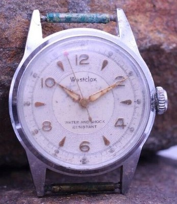 WESTCLOX 1j EB 1495 MEN'S SWISS WRIST WATCH 30.1mm 16.3mm LUG FOR REPAIR (FU)