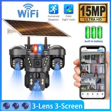 15MP Wireless Solar Camera WIFI Security Outdoor Battery PTZ IP CCTV Home House