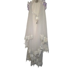 Disney Parks Tangled Rapunzel Floral Lace Headband Bridal Veil White Lavender
