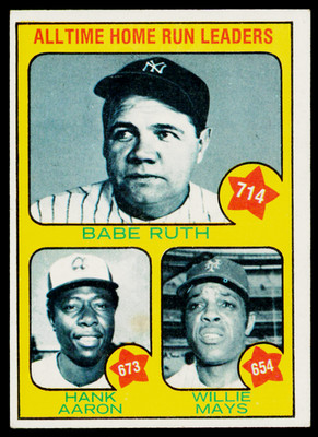 1973 TOPPS #1 BABE RUTH / HANK AARON / WILLIE MAYS (EX) ~ GFCC