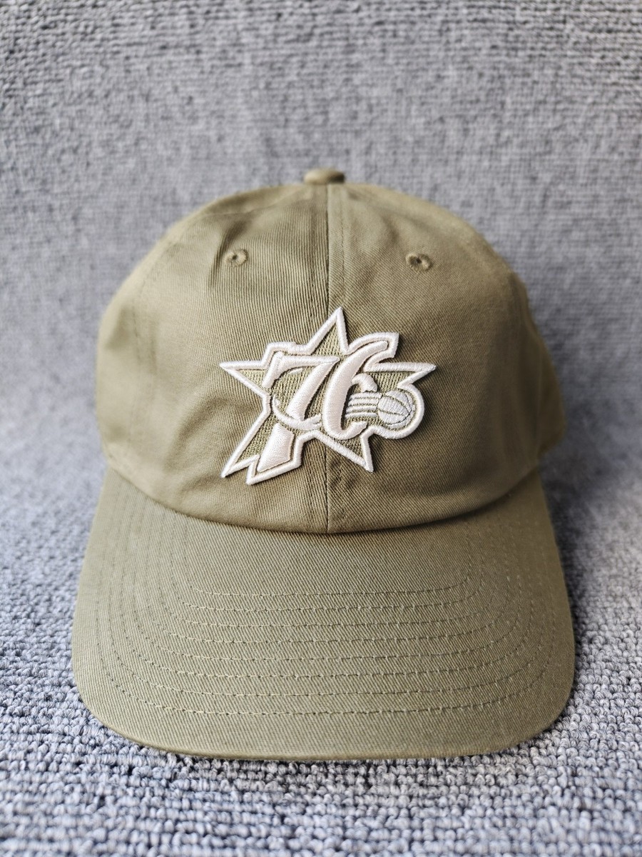 Mitchell & Ness Philadelphia 76ers Olive Khaki Strapback Hat Cap New
